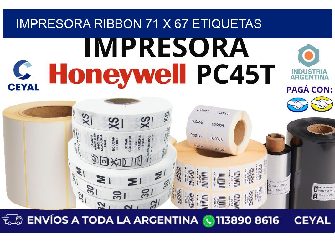impresora ribbon 71 x 67 etiquetas