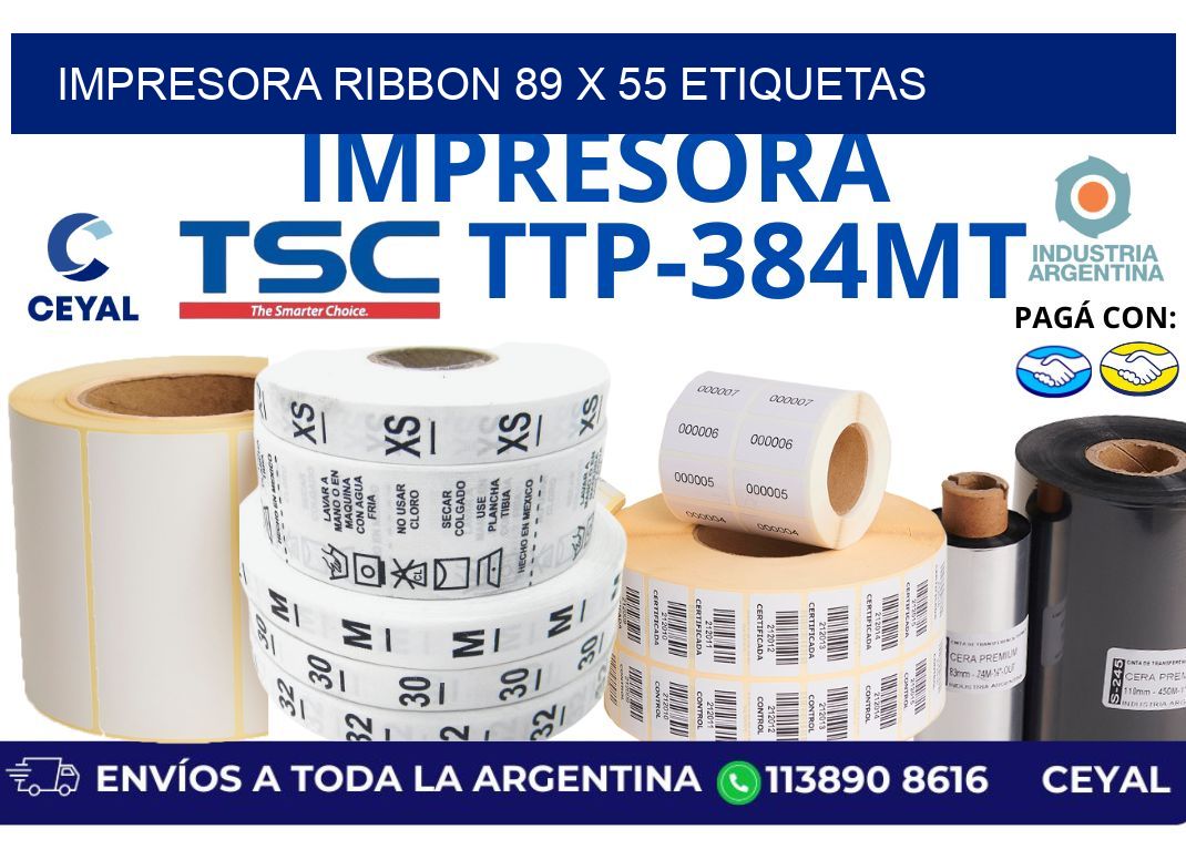 impresora ribbon 89 x 55 etiquetas