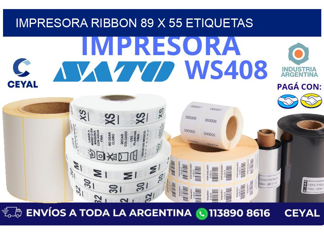 impresora ribbon 89 x 55 etiquetas