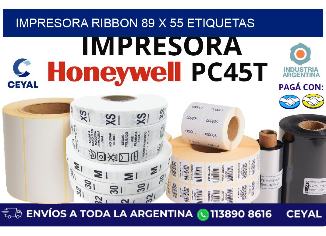 impresora ribbon 89 x 55 etiquetas
