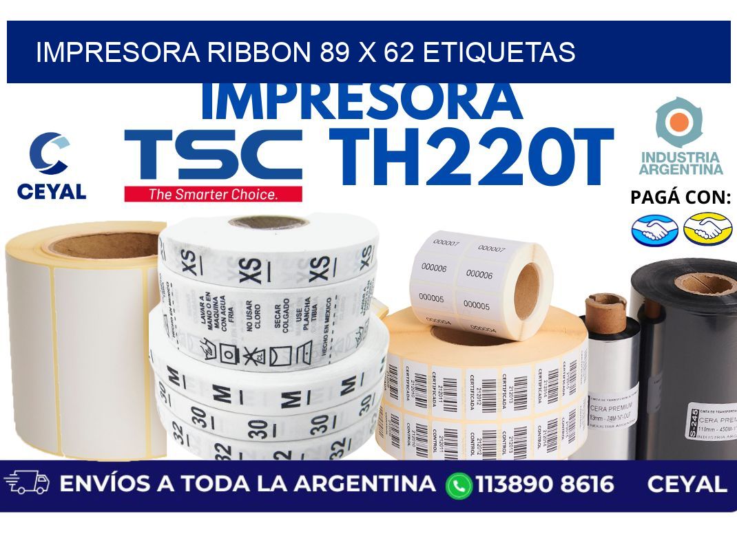impresora ribbon 89 x 62 etiquetas