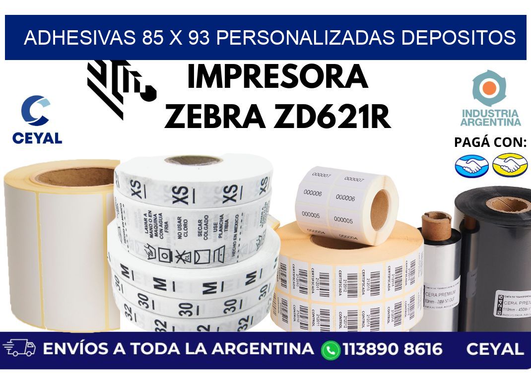 adhesivas 85 x 93 personalizadas depositos