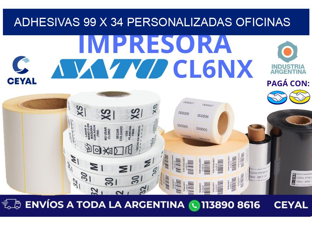 adhesivas 99 x 34 personalizadas oficinas