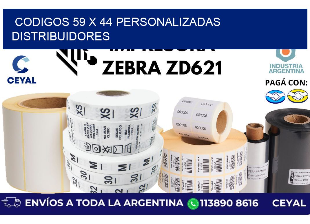 codigos 59 x 44 personalizadas distribuidores