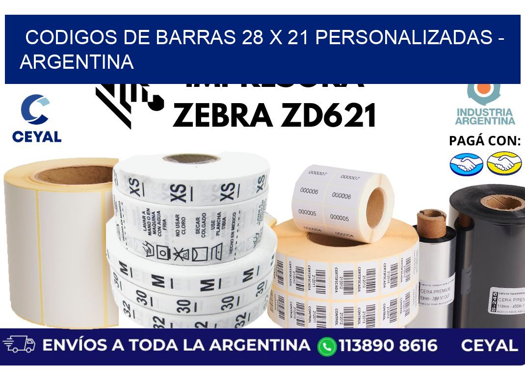 codigos de barras 28 x 21 personalizadas – Argentina