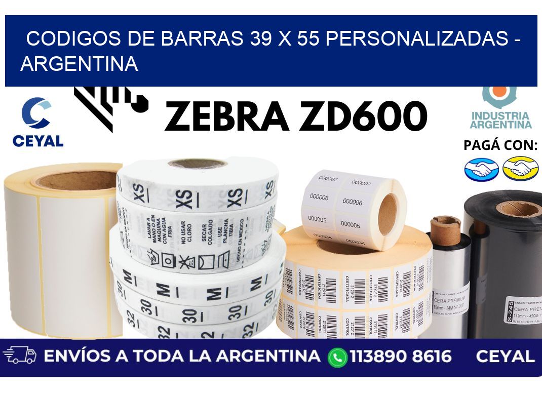 codigos de barras 39 x 55 personalizadas – Argentina