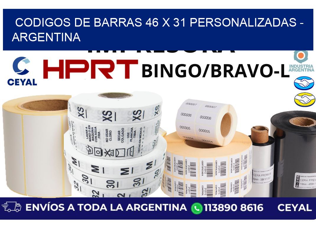 codigos de barras 46 x 31 personalizadas – Argentina
