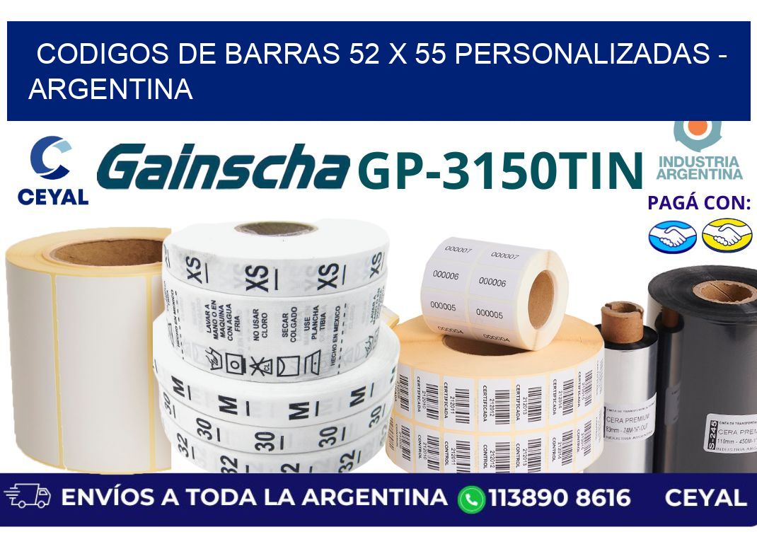 codigos de barras 52 x 55 personalizadas – Argentina
