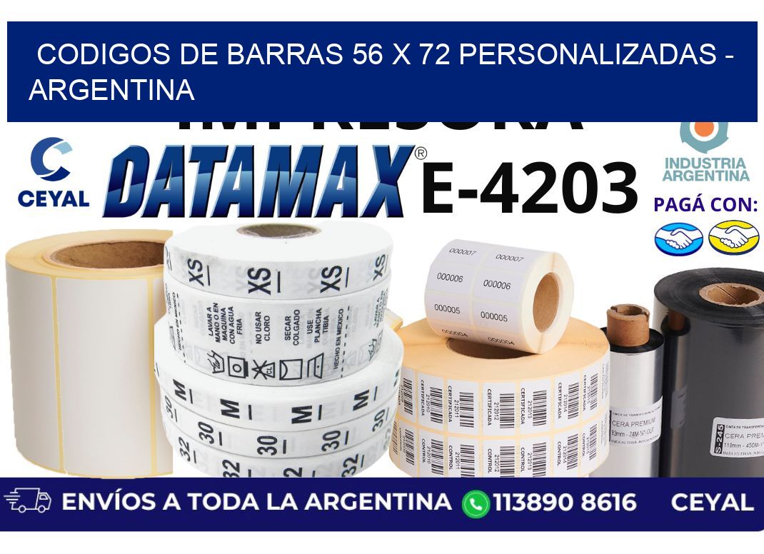 codigos de barras 56 x 72 personalizadas – Argentina