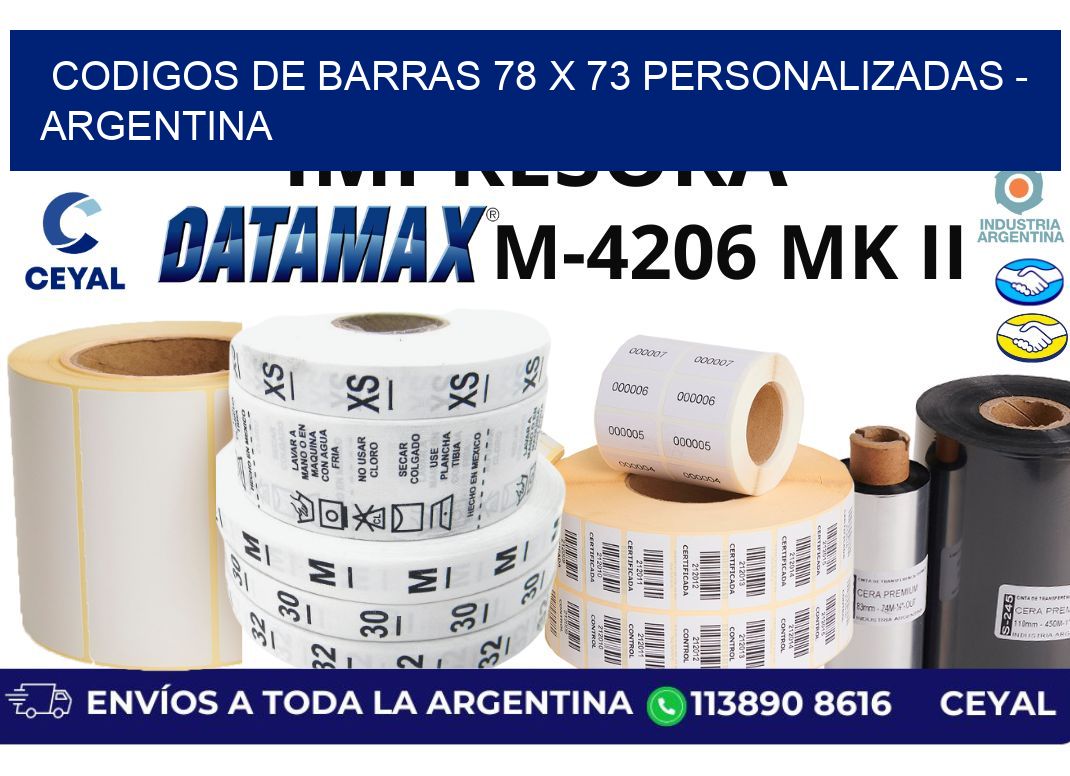 codigos de barras 78 x 73 personalizadas - Argentina