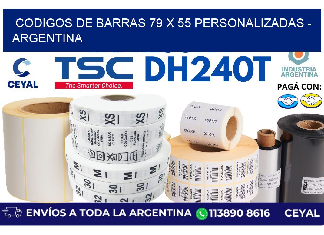 codigos de barras 79 x 55 personalizadas - Argentina