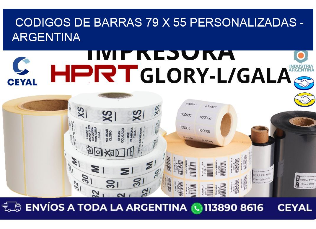 codigos de barras 79 x 55 personalizadas - Argentina