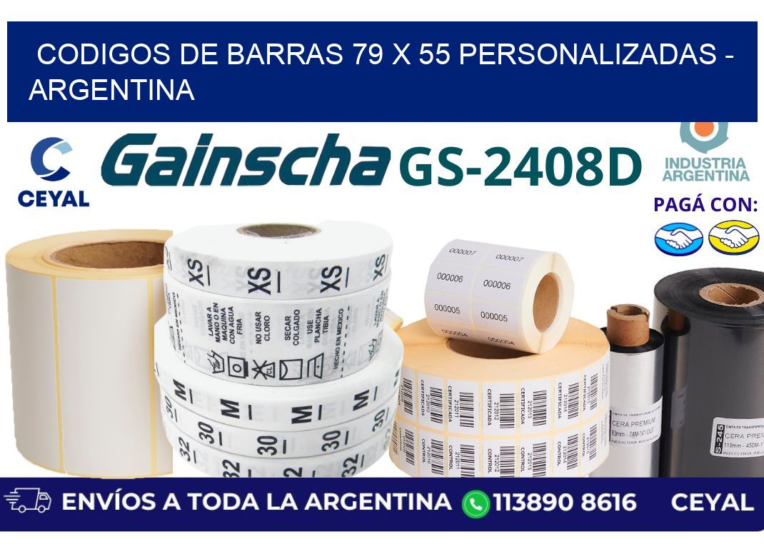 codigos de barras 79 x 55 personalizadas – Argentina