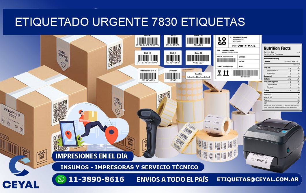 etiquetado urgente 7830 etiquetas