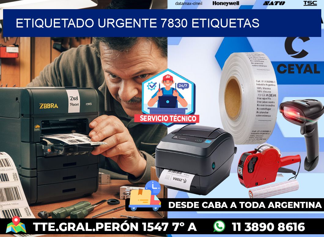 etiquetado urgente 7830 etiquetas