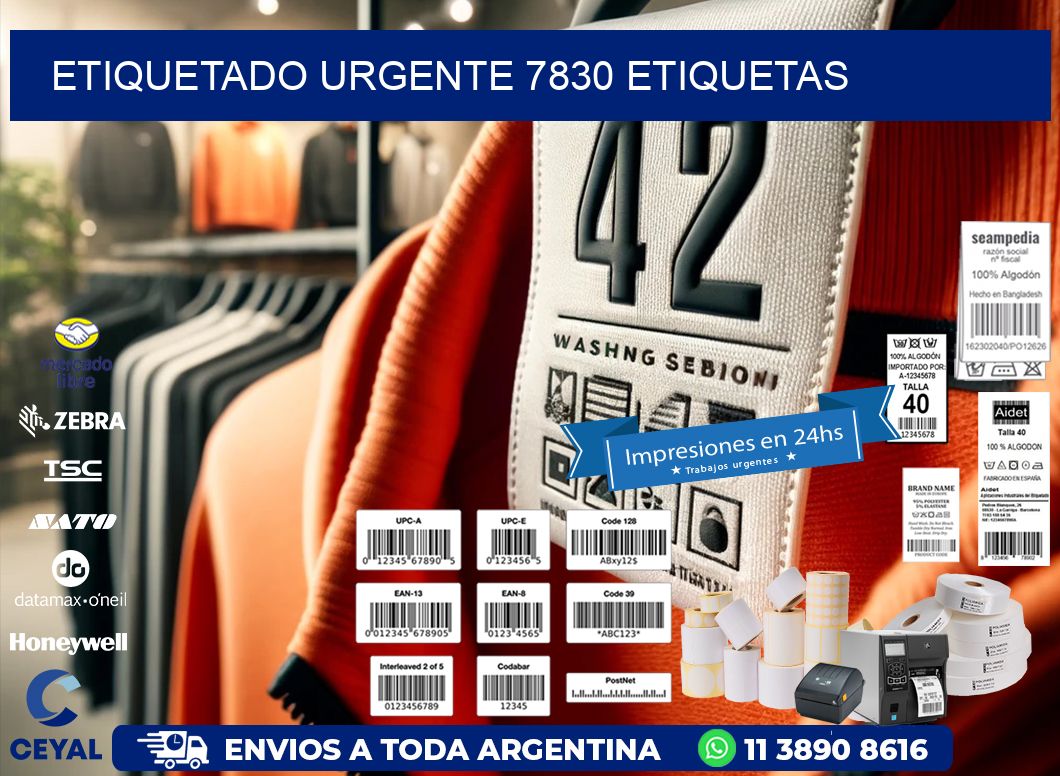 etiquetado urgente 7830 etiquetas