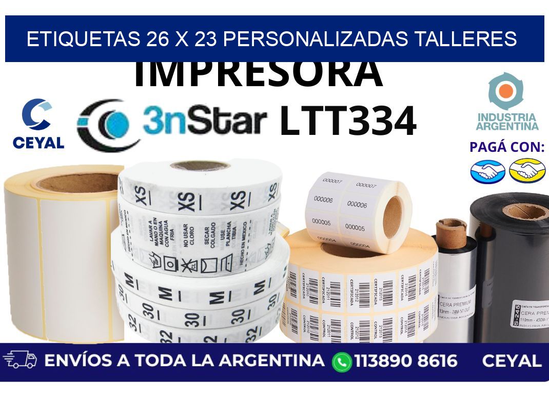 etiquetas 26 x 23 personalizadas talleres