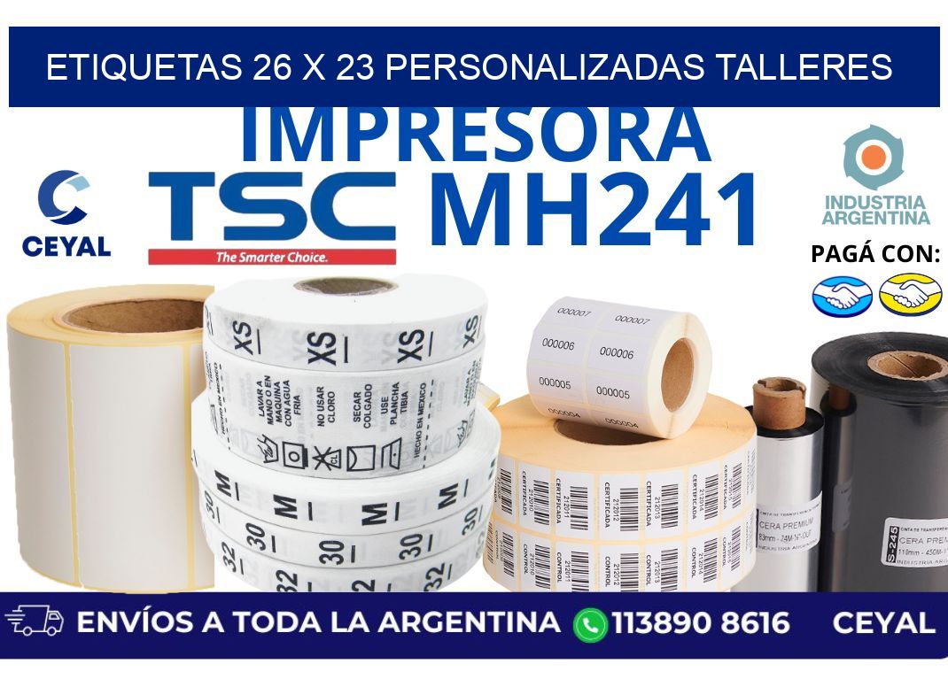 etiquetas 26 x 23 personalizadas talleres