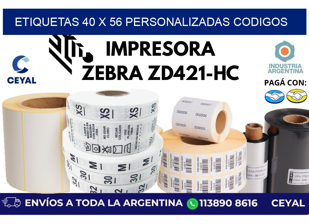 etiquetas 40 x 56 personalizadas codigos