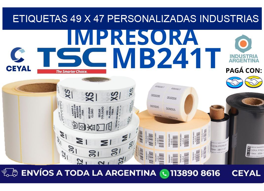 etiquetas 49 x 47 personalizadas industrias