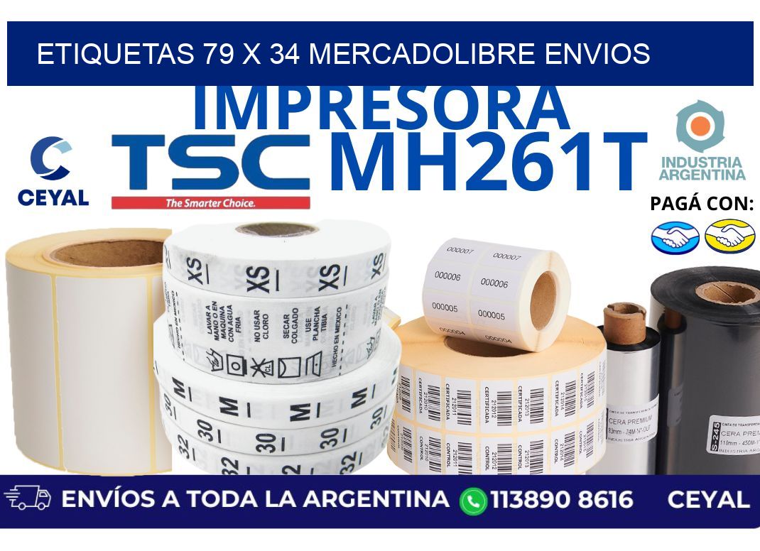 etiquetas 79 x 34 mercadolibre envios