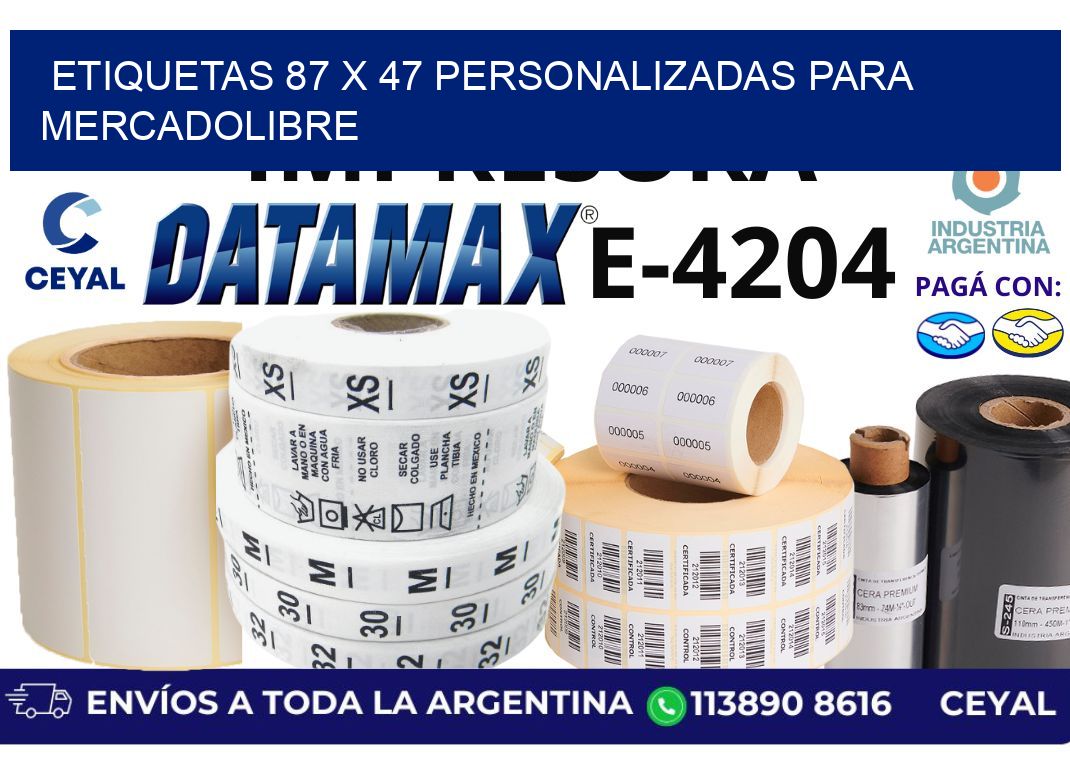 etiquetas 87 x 47 personalizadas para mercadolibre