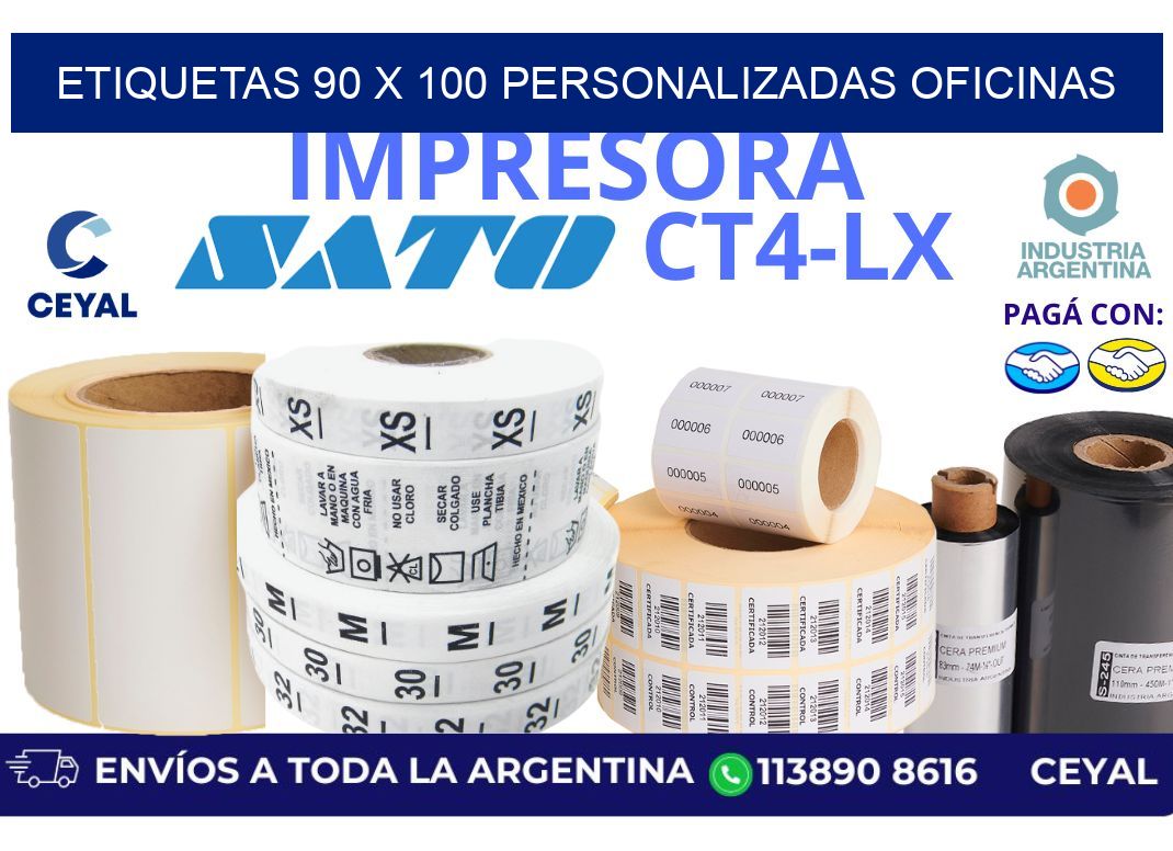 etiquetas 90 x 100 personalizadas oficinas