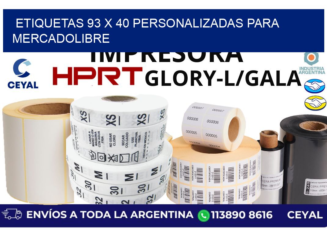 etiquetas 93 x 40 personalizadas para mercadolibre