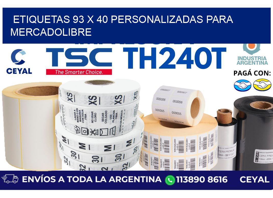 etiquetas 93 x 40 personalizadas para mercadolibre