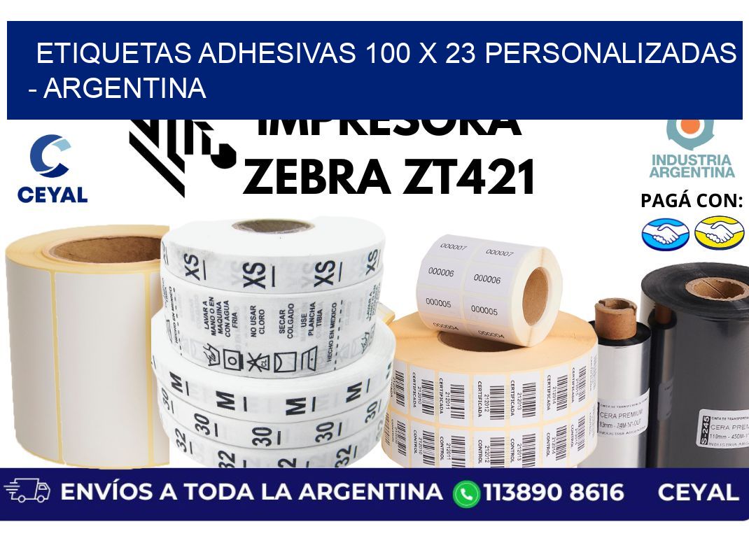 etiquetas adhesivas 100 x 23 personalizadas – Argentina