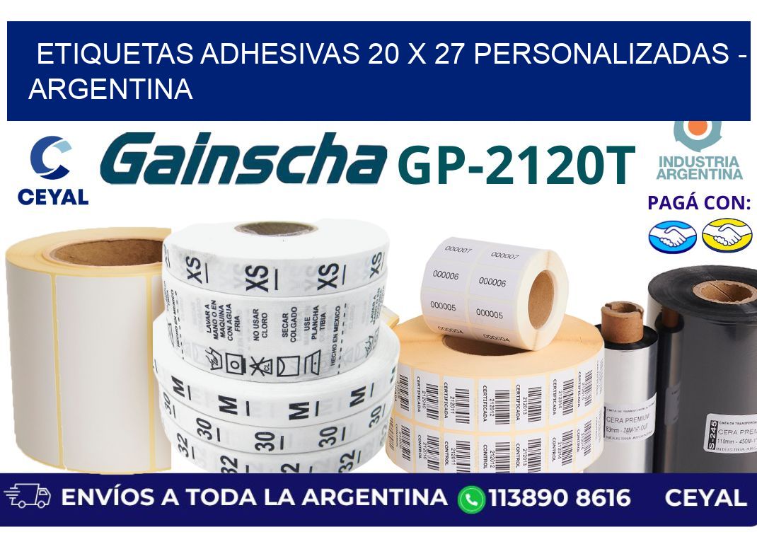 etiquetas adhesivas 20 x 27 personalizadas - Argentina