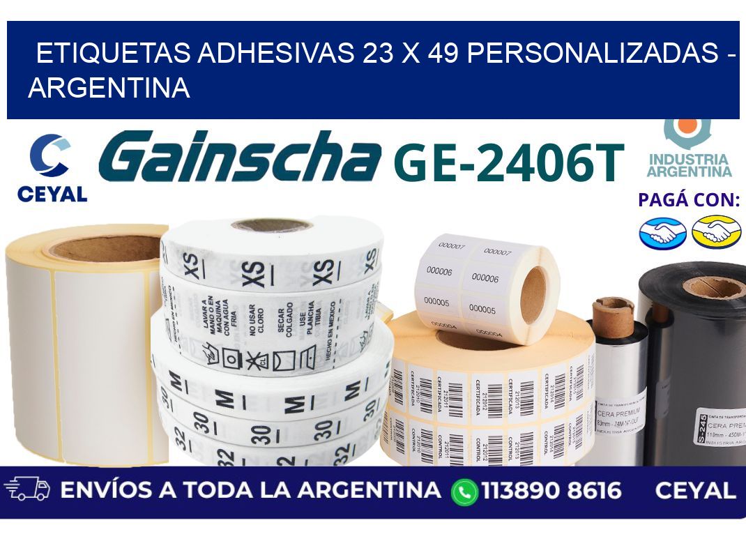 etiquetas adhesivas 23 x 49 personalizadas - Argentina