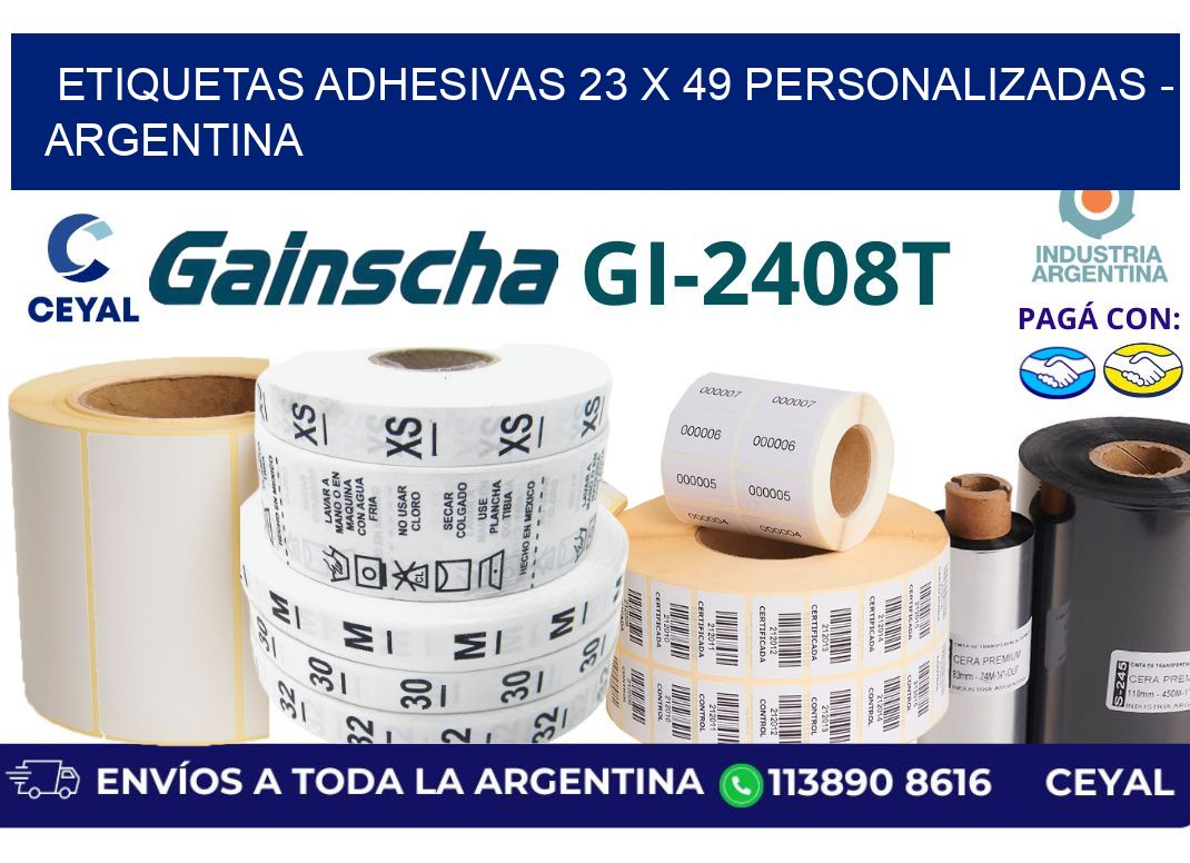 etiquetas adhesivas 23 x 49 personalizadas - Argentina