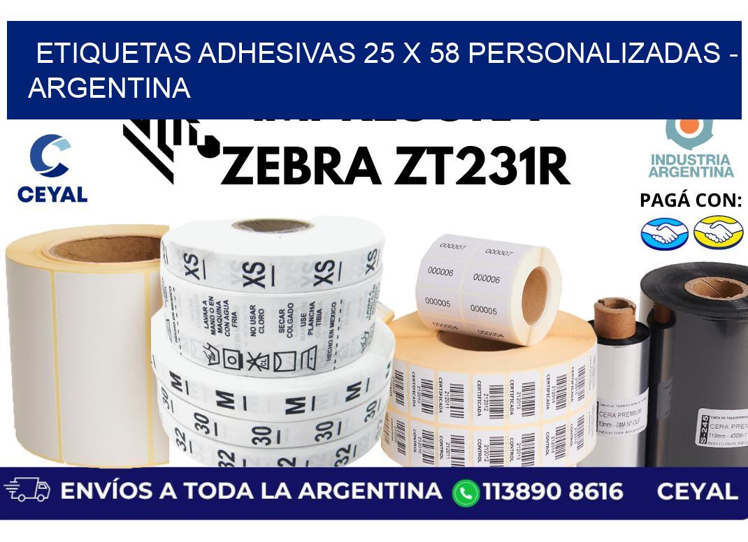 etiquetas adhesivas 25 x 58 personalizadas – Argentina