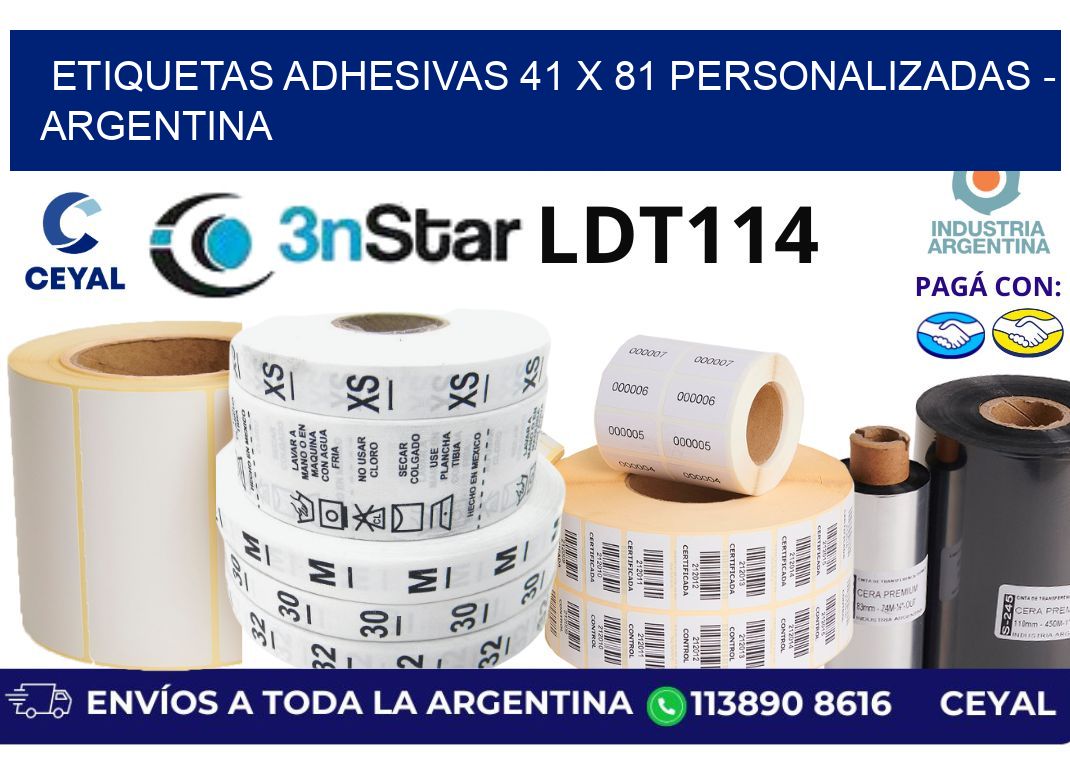 etiquetas adhesivas 41 x 81 personalizadas - Argentina