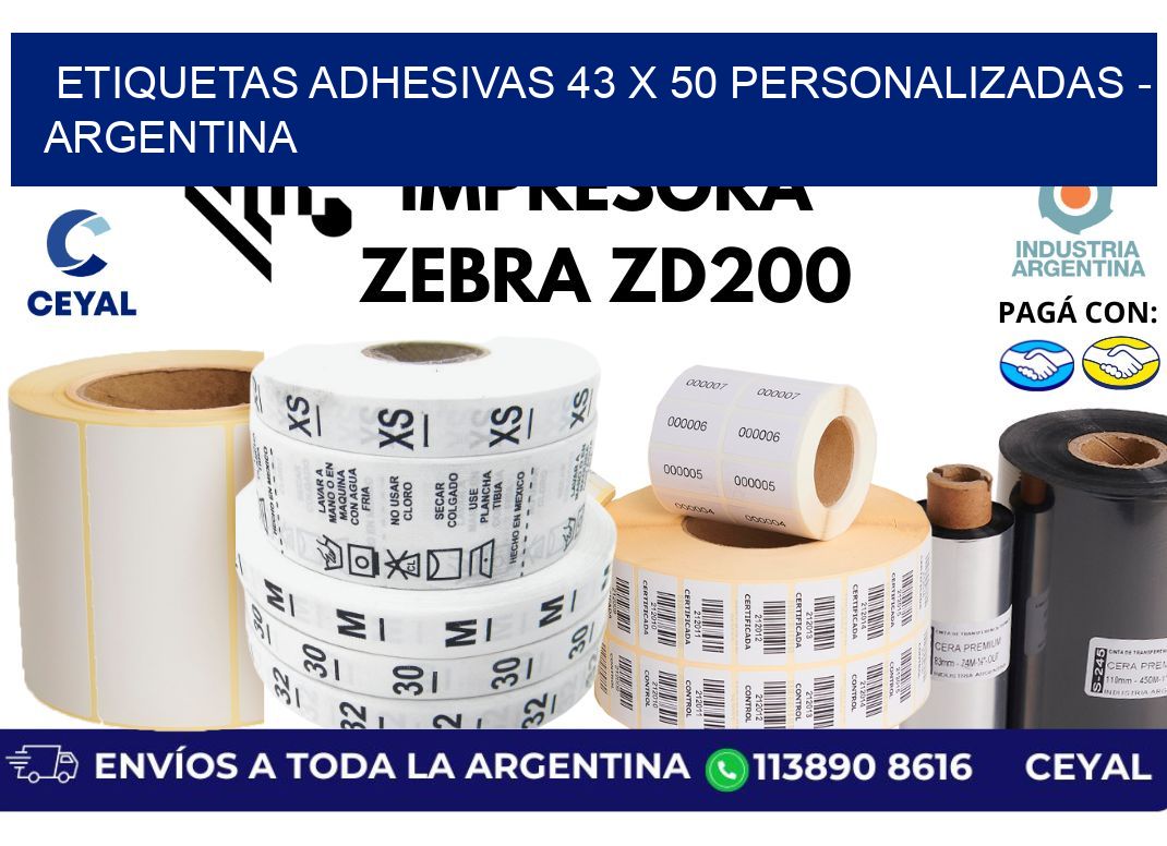 etiquetas adhesivas 43 x 50 personalizadas - Argentina