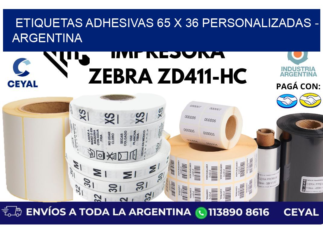etiquetas adhesivas 65 x 36 personalizadas - Argentina