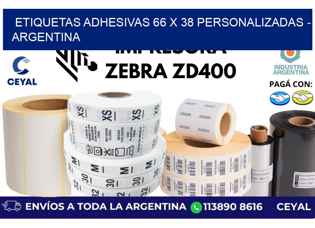 etiquetas adhesivas 66 x 38 personalizadas - Argentina
