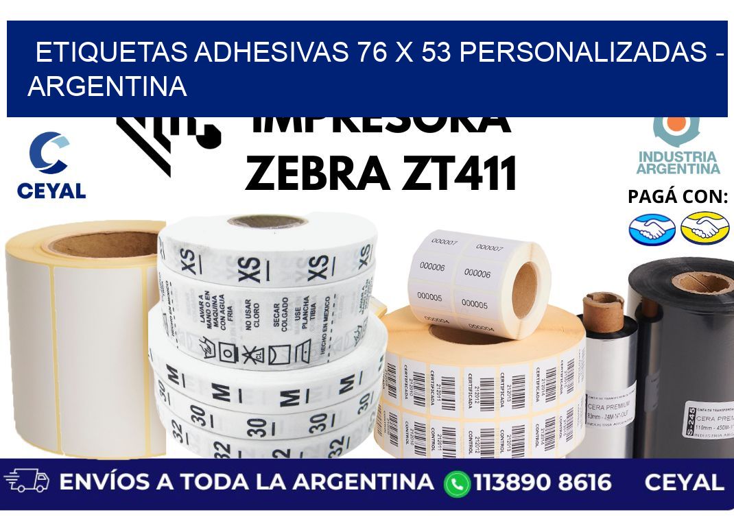 etiquetas adhesivas 76 x 53 personalizadas - Argentina