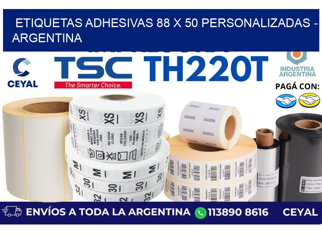 etiquetas adhesivas 88 x 50 personalizadas - Argentina
