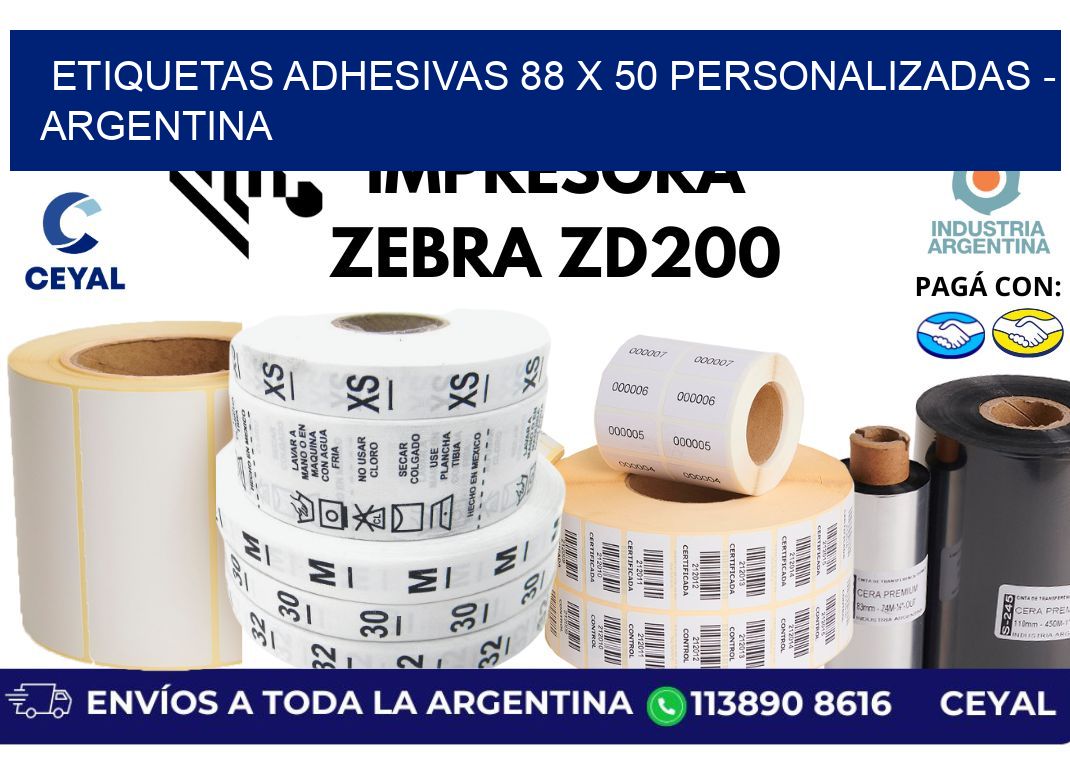 etiquetas adhesivas 88 x 50 personalizadas – Argentina
