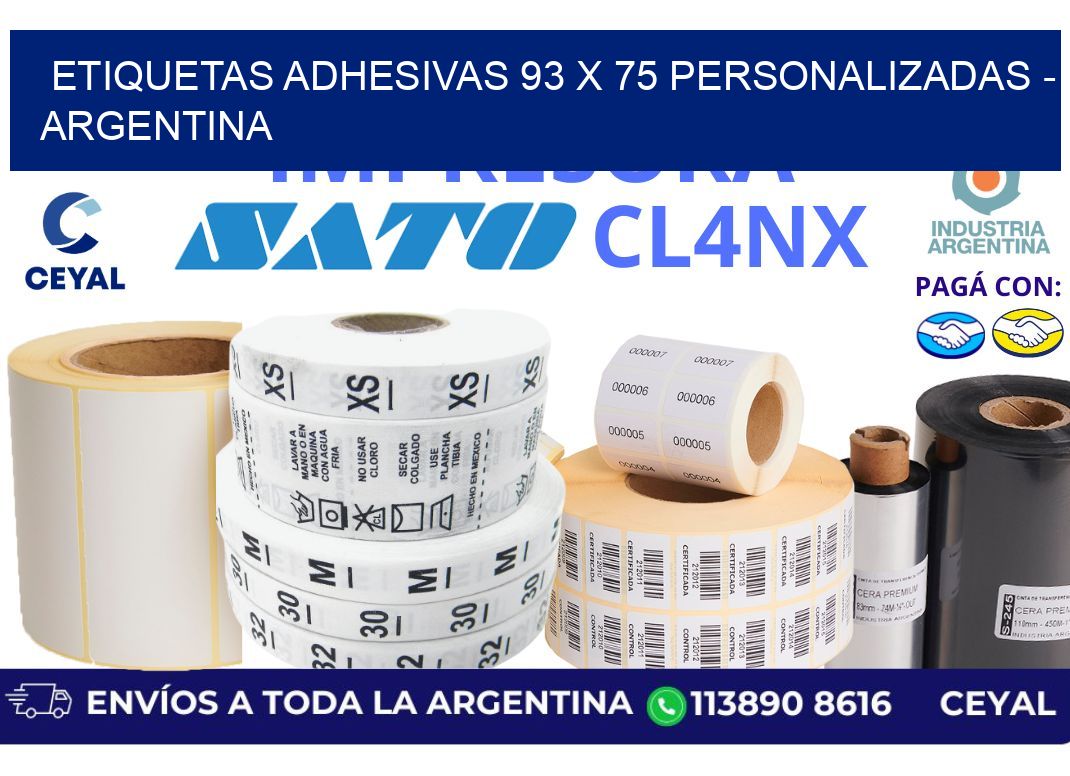 etiquetas adhesivas 93 x 75 personalizadas - Argentina