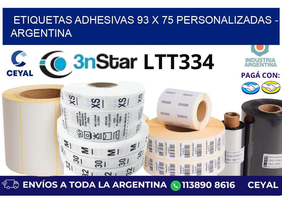 etiquetas adhesivas 93 x 75 personalizadas - Argentina