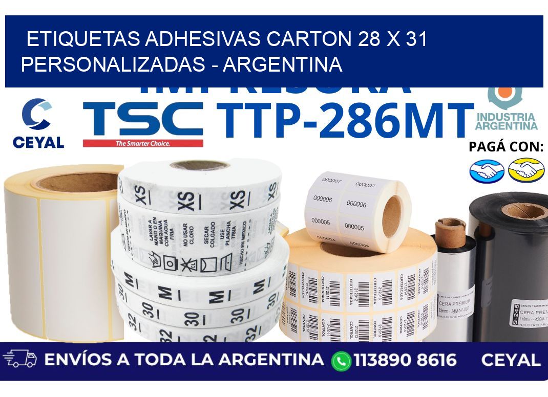 etiquetas adhesivas carton 28 x 31 personalizadas - Argentina