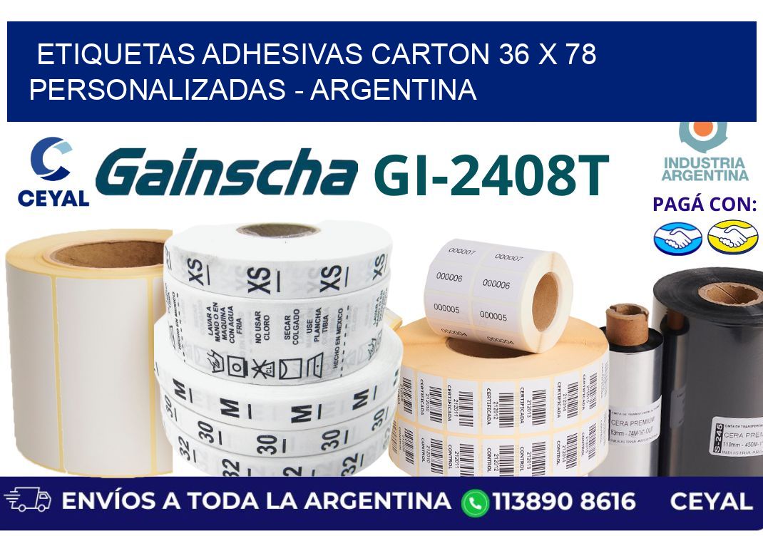 etiquetas adhesivas carton 36 x 78 personalizadas - Argentina