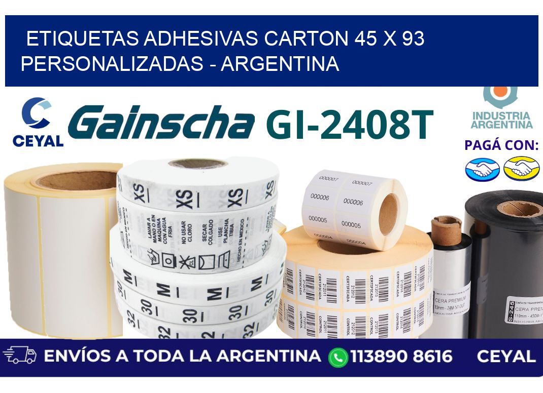 etiquetas adhesivas carton 45 x 93 personalizadas – Argentina