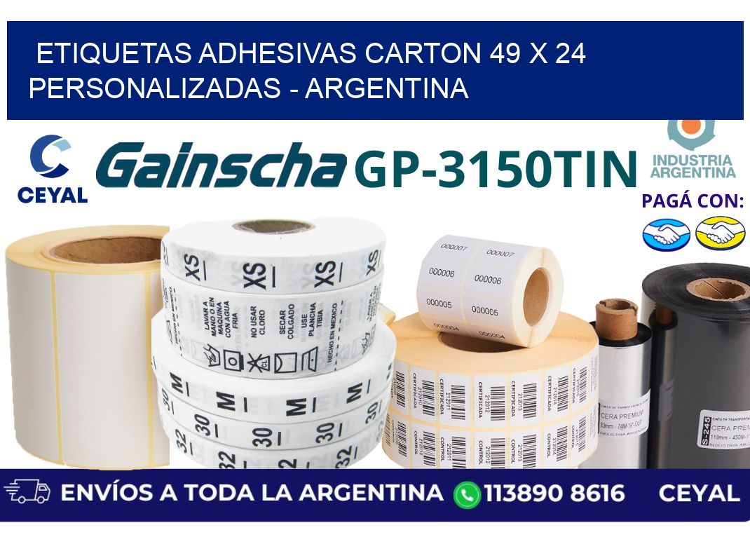 etiquetas adhesivas carton 49 x 24 personalizadas - Argentina