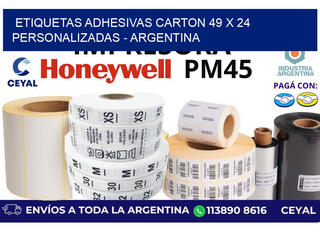 etiquetas adhesivas carton 49 x 24 personalizadas - Argentina
