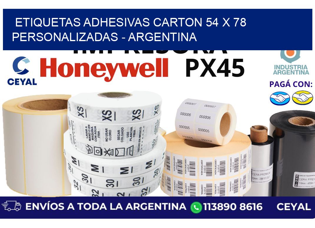 etiquetas adhesivas carton 54 x 78 personalizadas - Argentina