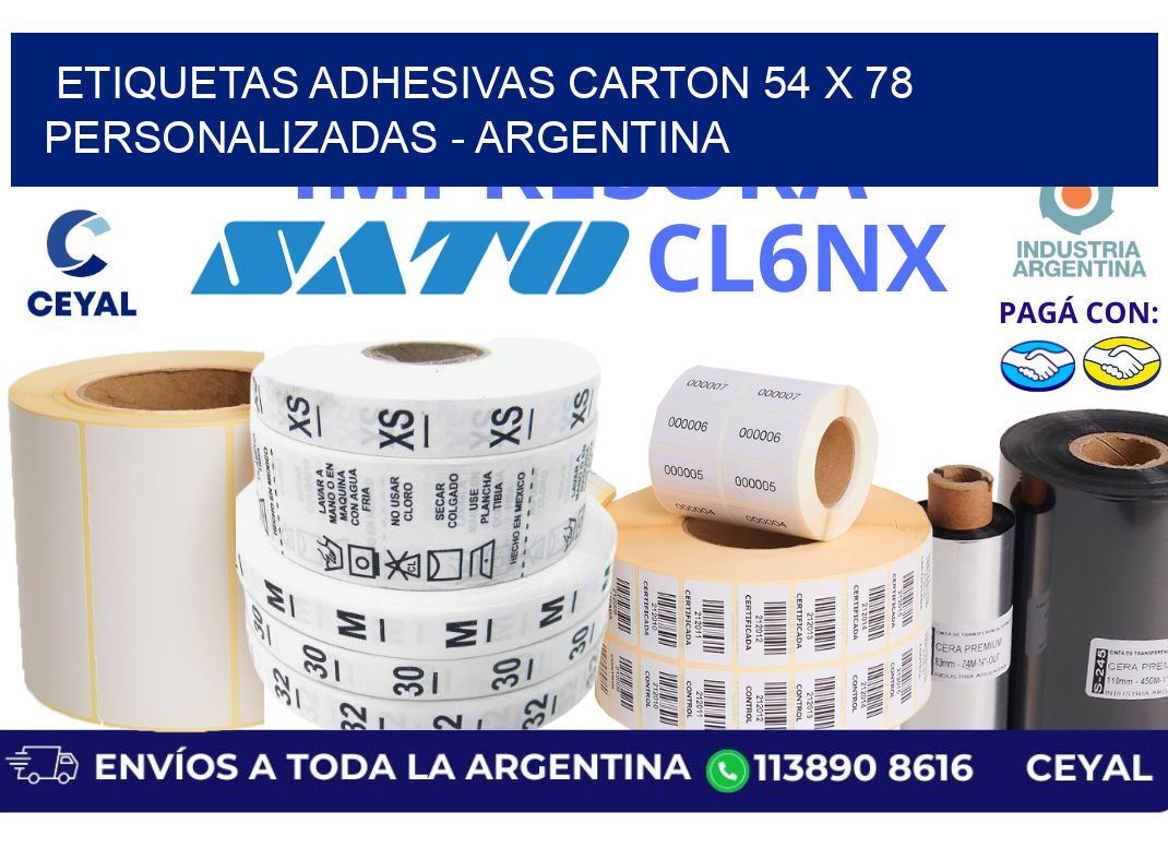 etiquetas adhesivas carton 54 x 78 personalizadas – Argentina